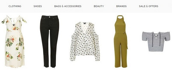 Topshop Clothing Range