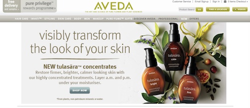 Aveda Website