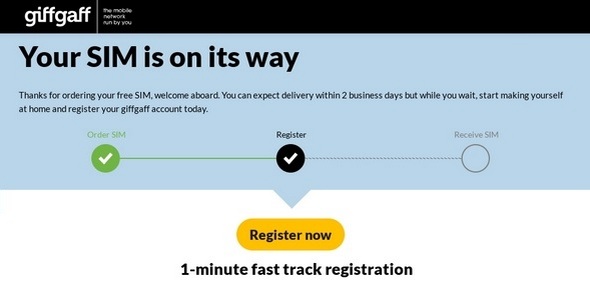 Giffgaff Free SIM Order