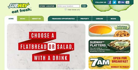 Subway website